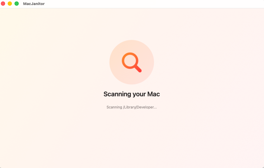 MacJanitor scanning the Mac